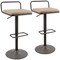 Lumisource Beta Industrial Barstool In Antique And Camel Faux Leather - Set Of 2